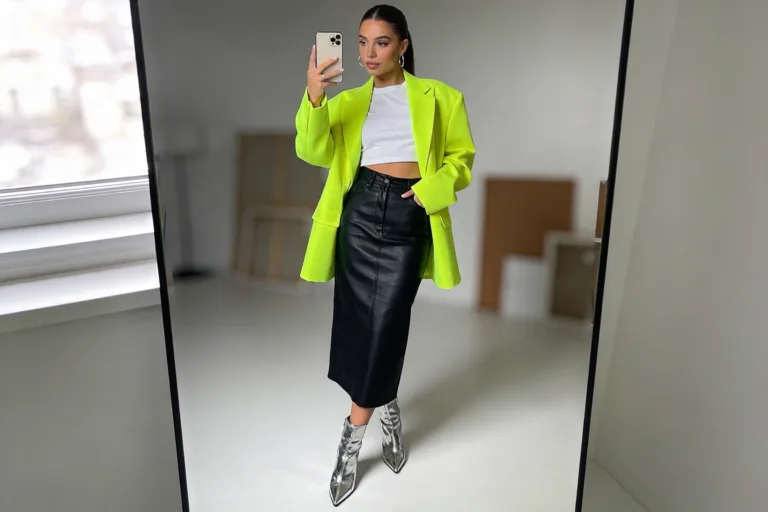 8 Stylish Street Style Looks to Try Now: Neon & Leather Edition