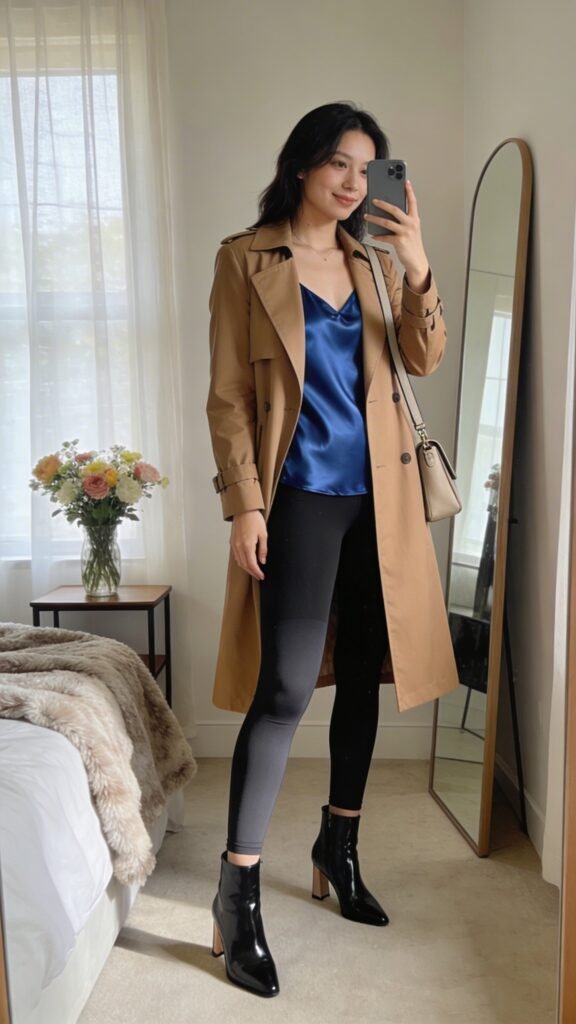 Glam Weekend Errand Run: Tailored Trench Meets Leggings