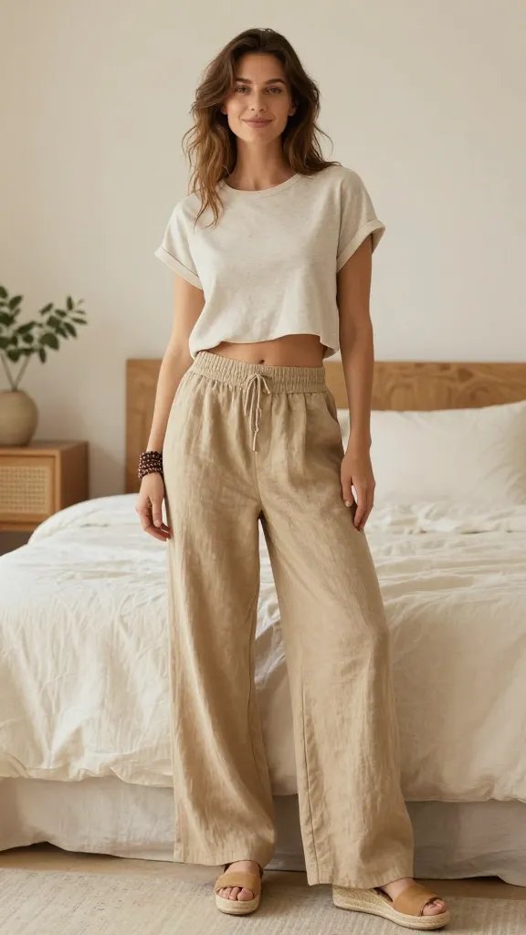 Casual Weekend Set: Linen Wide Leg + Crop Top That Feels Like a Breeze