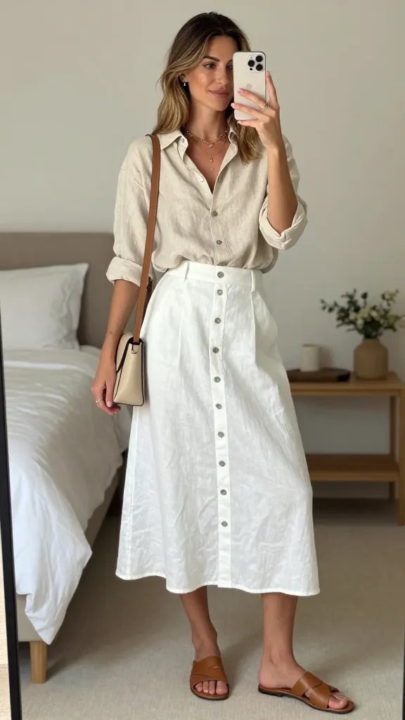 Linen Button-Front Midi That Makes Everyday Feel Elevated