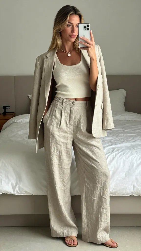 Relaxed Linen Wide-Leg Pant Ensemble That Moves With You