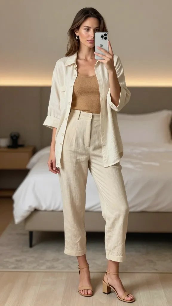 Crisp Linen Shacket Look That Feels Immediate, Polished, and Cool