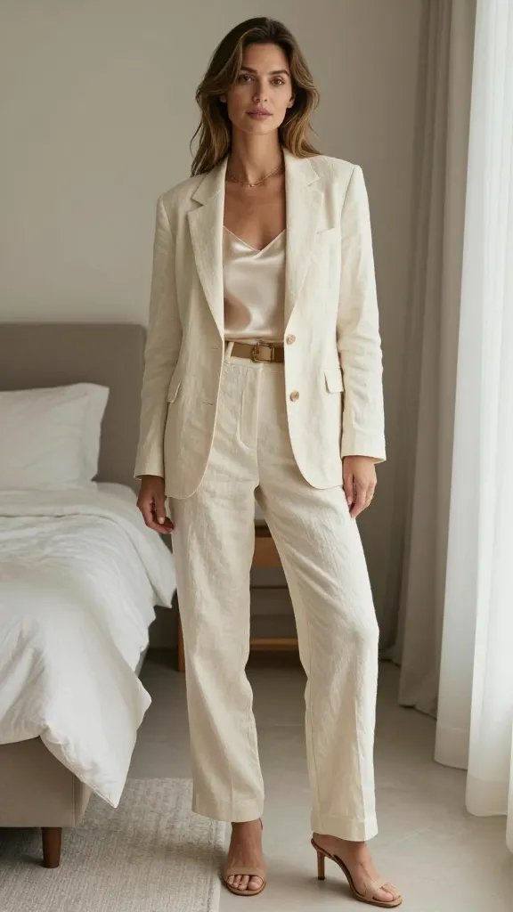 Monochrome Linen Ensemble That Feels Like a Vogue Moment, Everyday