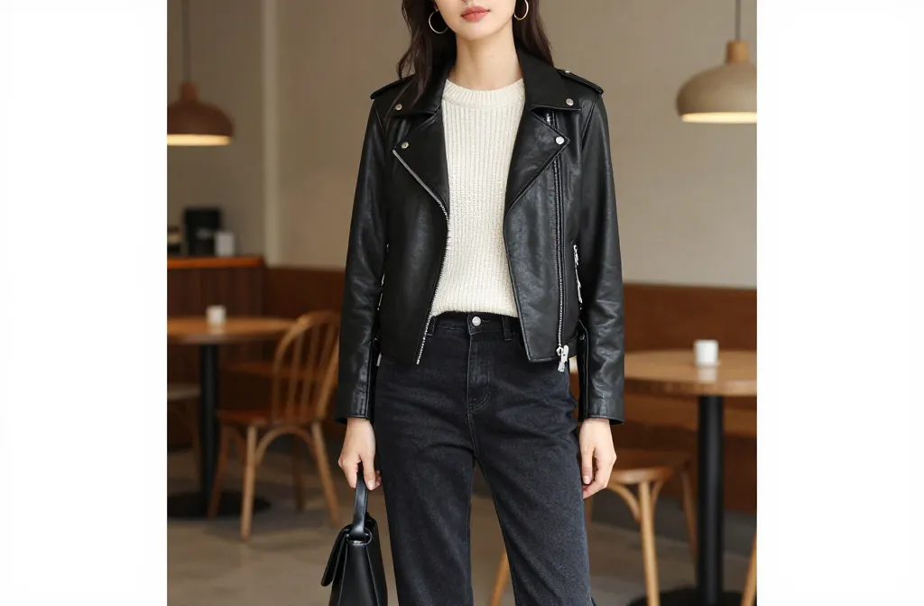 8 Coffee Date Outfit Ideas with Leather Jackets You’Ll Love