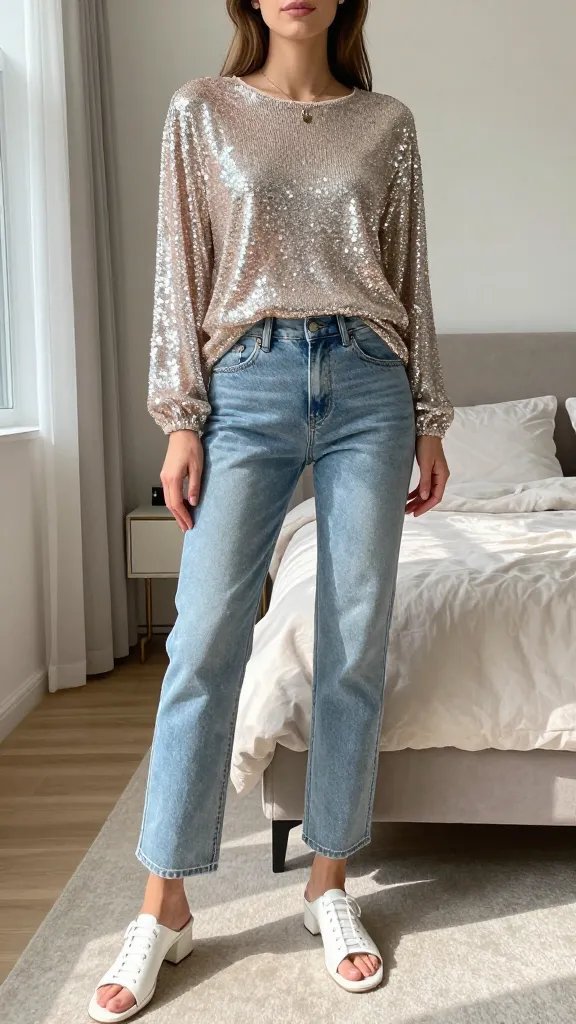 Sequin Subtle Shine With Daylight Denim