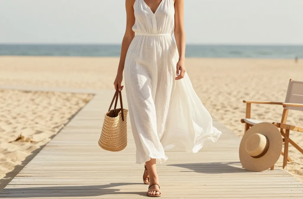 10 Summer Outfits Aesthetic Featuring Linen White Dresses: Sunlit Chic