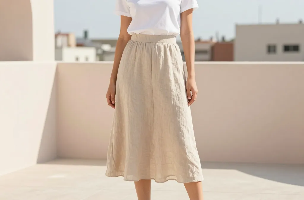 10 Chic Summer Outfits Featuring Linen Skirts: Effortless Linen Style