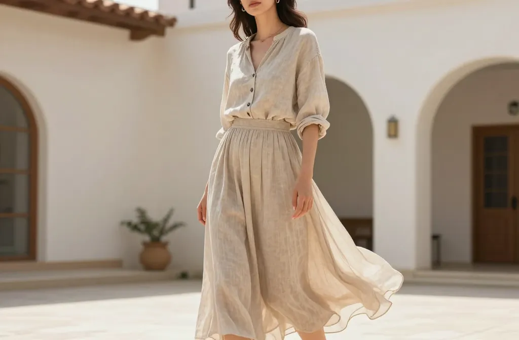 8 Elegant Summer Outfits Aesthetic with Long Skirts: Chic & Breezy Looks