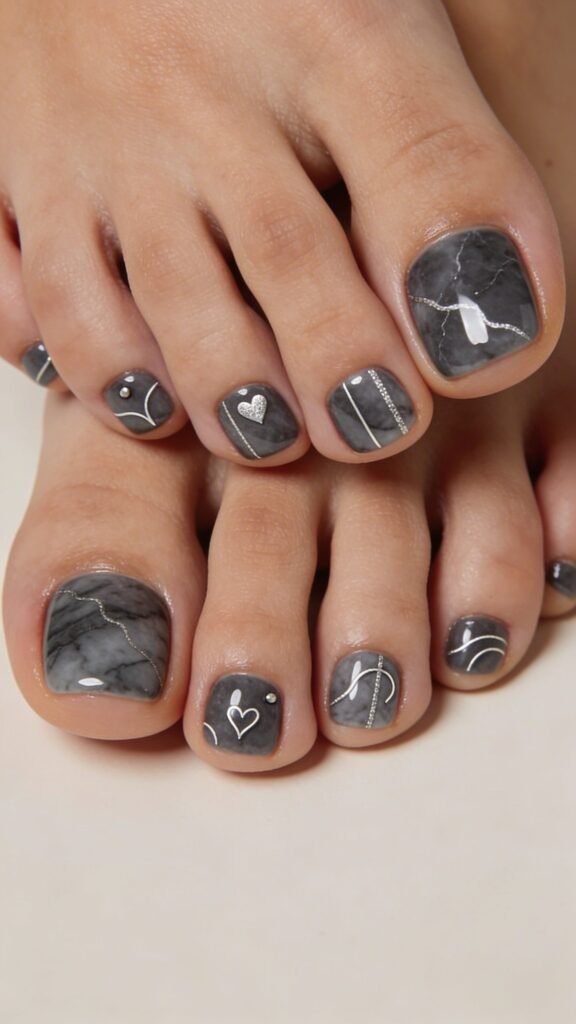 Slate Marble with Silver Veins