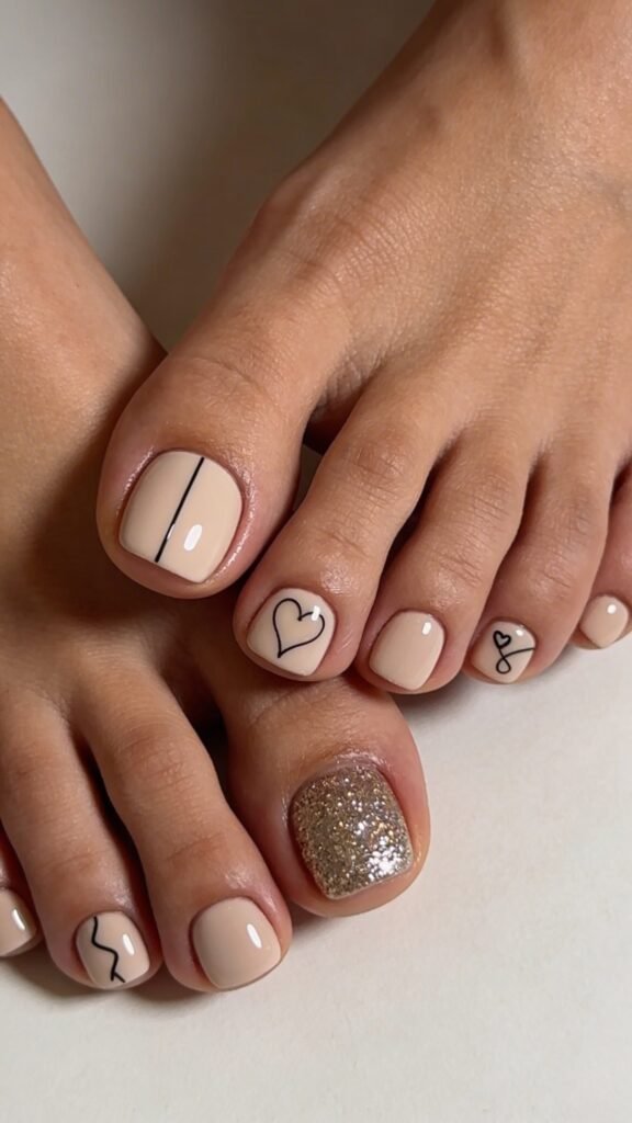 Classic Nude With a Sparkle Accent