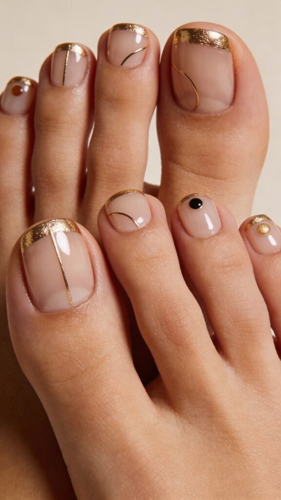 Nude Glow with Gold Tips