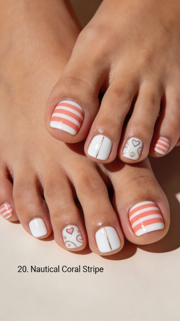 Nautical Coral Stripe