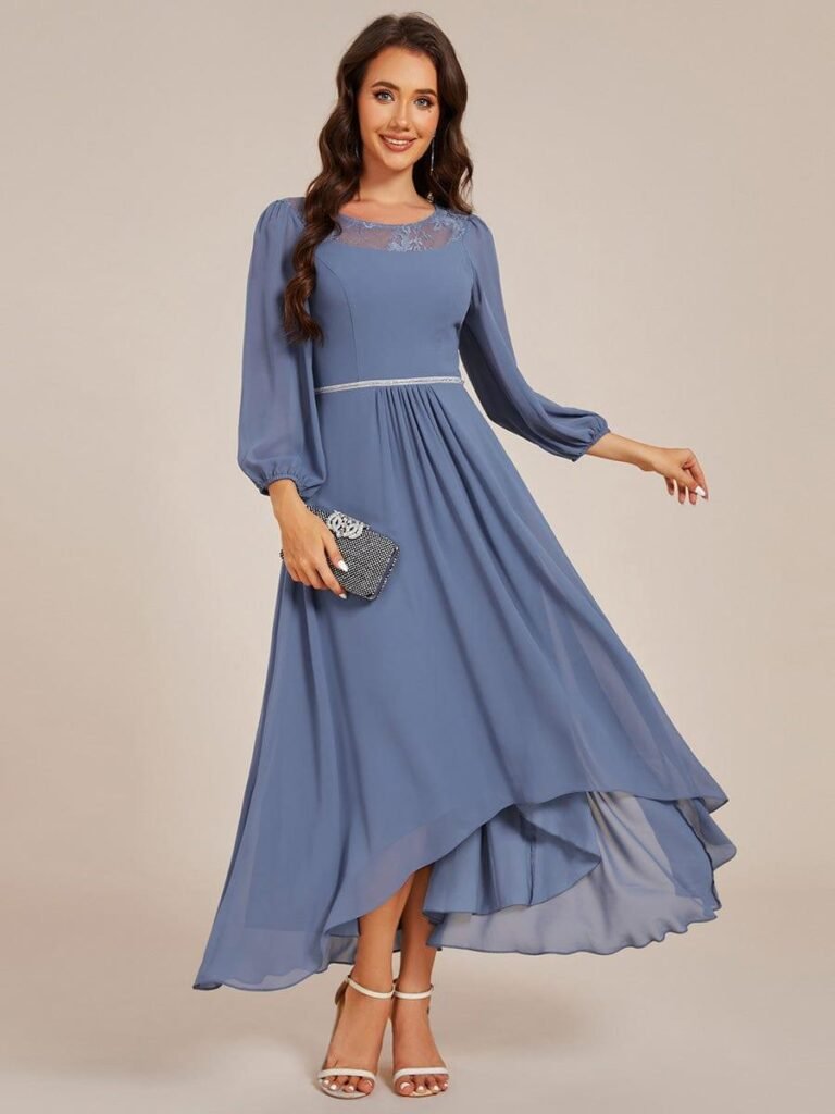 Elegant Long-Sleeve Midi Dress