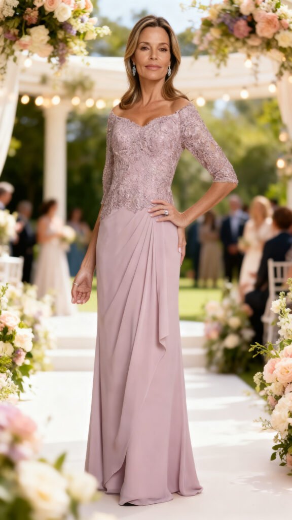 Long Sleeve Lace Mother of the Bride Dress