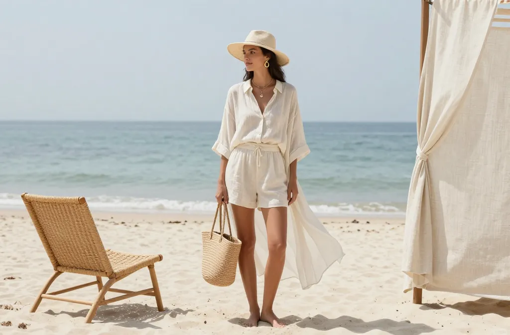 8 Beach Outfit Ideas That Feel Effortless and Stylish: Sunlit Chic