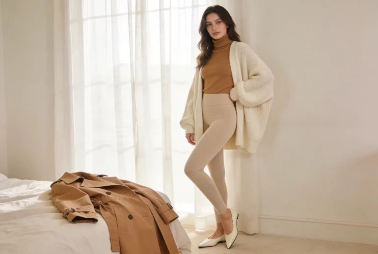 Neutral Leggings Outfits for a Clean Girl Aesthetic: Chic Simplicity