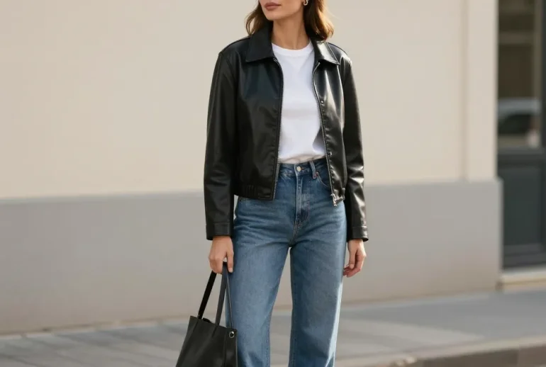 10 Neutral Outfit Ideas Featuring Leather Jackets: Chic & Effortless