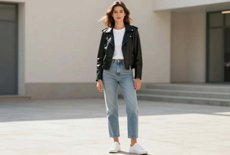 10 Spring Outfit Inspiration with Lightweight Leather Jackets You’Ll Love