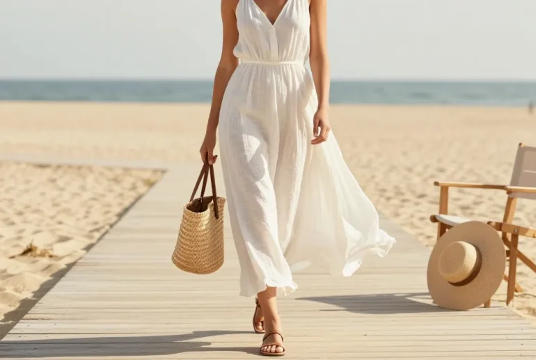 10 Summer Outfits Aesthetic Featuring Linen White Dresses: Sunlit Chic