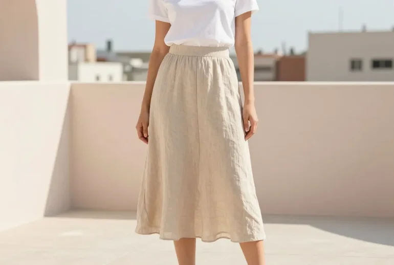 10 Chic Summer Outfits Featuring Linen Skirts: Effortless Linen Style