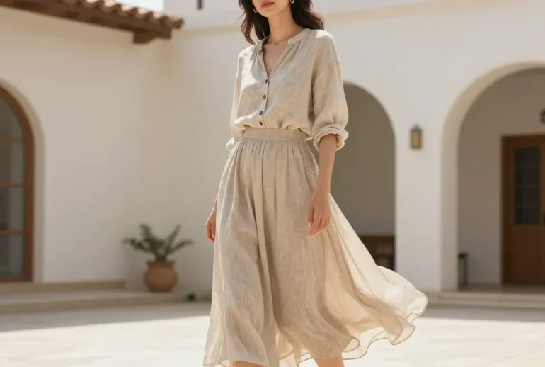 8 Elegant Summer Outfits Aesthetic with Long Skirts: Chic & Breezy Looks