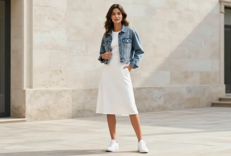 10 Ways to Style a White Dress and Denim Jacket for a Casual Summer Day You’Ll Love