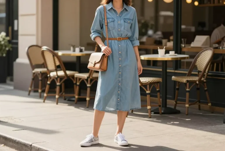 12 Casual Chic Denim Dress Outfits for Brunch with the Girls: Denim Diaries