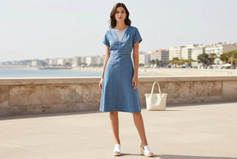 10 Ways to Wear a Denim Dress Like a French Girl This Summer— Chic Guide