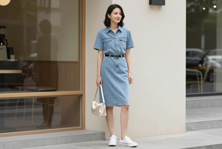 15 Jean Dress and Sneaker Combos for a Cool Girl Aesthetic You’Ll Love