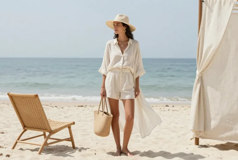 8 Beach Outfit Ideas That Feel Effortless and Stylish: Sunlit Chic
