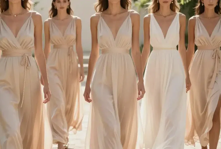 12 Beautiful Champagne Bridesmaid Dresses for Every Theme That Wow