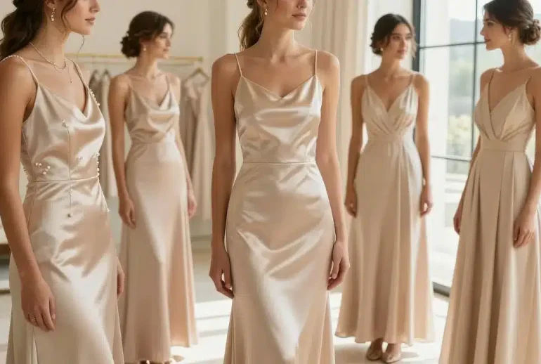 14 Elegant Champagne Bridesmaid Dresses That Feel Luxurious Sparkle