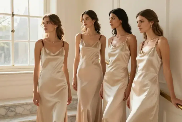 12 Champagne Bridesmaid Dresses That Look Ultra Elegant: Effortless Glam