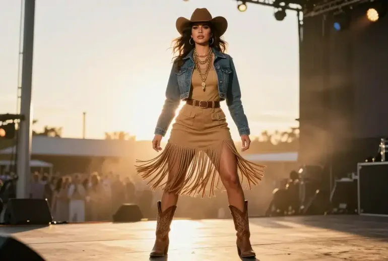 11 Western Concert Outfits Women Inspired by Cowgirl Chic: Bold Rodeo Glam