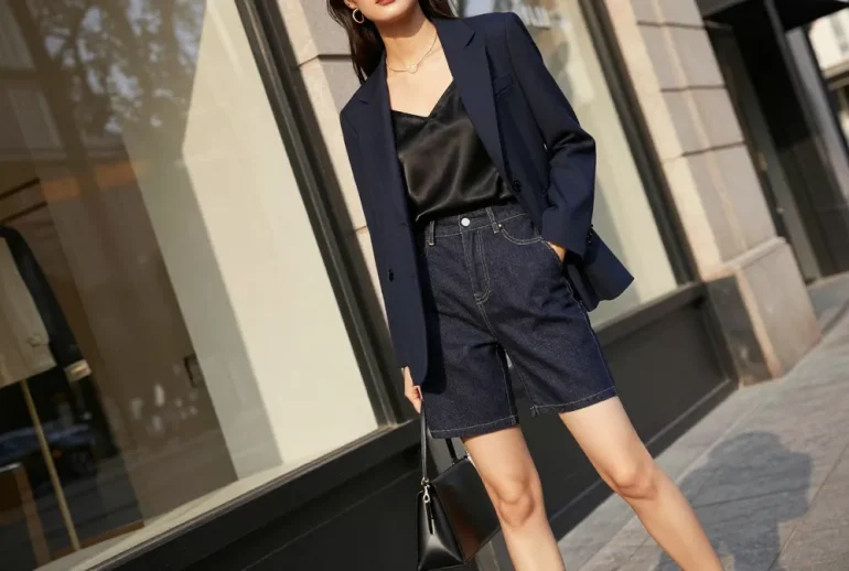 12 Dark Denim Shorts Outfit Ideas That Feel Sophisticated: Chic & Elevated