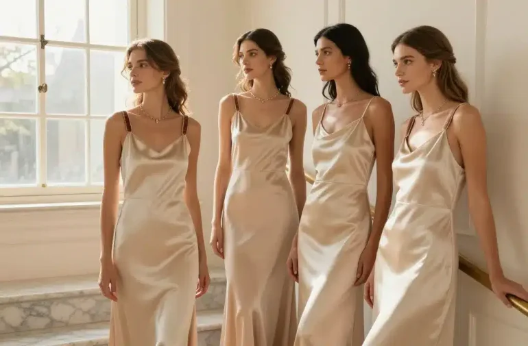 12 Champagne Bridesmaid Dresses That Look Ultra Elegant: Effortless Glam